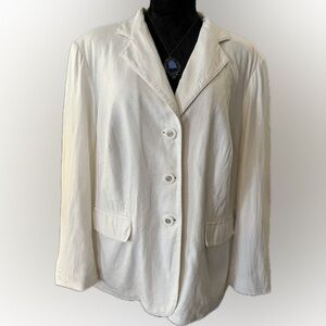 EMILY Off White Women's Linen Blend Blazer